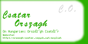 csatar orszagh business card
